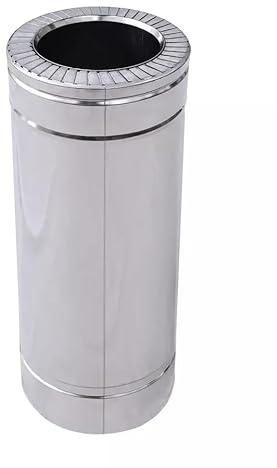 Tubería de Chimenea de Doble Pared 120mm x 180mm / 250mm, Revestimiento de Conducto de Combustión Aislado de Acero Inoxidable, Sistema de Conexión a Presión