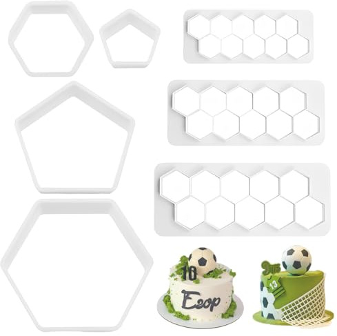 7 Piezas Cortadores de Galletas Cortadores de Galletas con Patrón de Fútbol Molde Galletas de Plastico Molde De Galletas De Fútbol para Chocolate,Galletas,DIY,Tartas