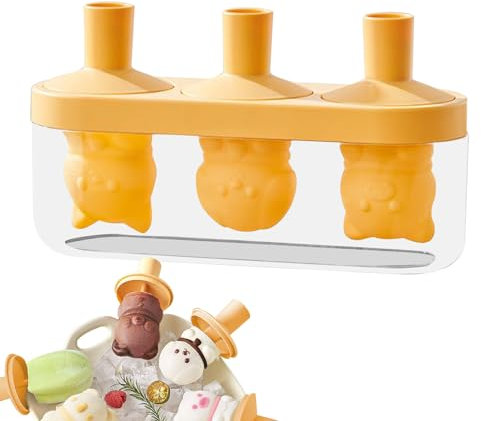 Tktouci Moldes de silicona para helado, 3 cavidades, a prueba de fugas, herramientas especiales para niños pequeños, días calurosos, frutas, camping, beber