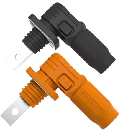 Connecteur de batterie 120 A, connecteur de stockage d'énergie, cuivre argenté, indice de protection IP67, connecteur simple noyau pour stockage d'énergie (orange + noir)