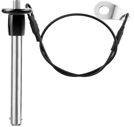 yomoe Goupille de Dégagement en Acier Inoxydable, Goupille de Verrouillage à Bille de 8 mm de Diamètre avec Bouton-Poussoir, Câble de Longe, Longueur Utile de 50 mm