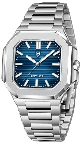 Pagani Design Herren Quarz Uhr mit Mechanischem Sekundenlauf - Edelstahl Wasserfeste Armbanduhr für Business & Sport, Leuchtendes Zifferblatt, 5-Jährige Batterielebensdauer