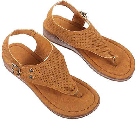 HANABASS Sandaler för Kvinnor Strandtofflor Sandaler med Antislip Sula och Dekorativa Tådelar för och Semester