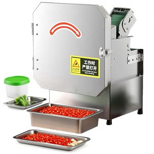Picadora Automática De Verduras Eléctrica 300W, Cortador De Cebollas Profesional 150-300kg/h, Grosor Ajustable 1.5-35mm, Máquina Inoxidable Para Cocina Hogar Restaurante