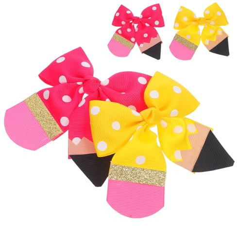 ORFOFE 2 Paare Haarspangen mit Großen Schleifen Rutschfeste Vollständig Gefütterte Haarklammern für Kleinkinder Modische Haaraccessoires Langlebig für Junge Mädchen Mädchen und Teens