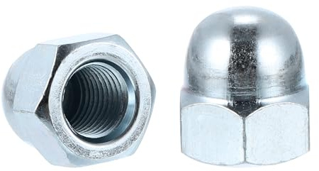 QUARKZMAN M10x1.25 Hutmuttern 5 Stück Kohlenstoffstahl Kuppelkopf Hutmuttern Hardware Muttern Für Bolzenabdeckung Chromoberfläche Silber