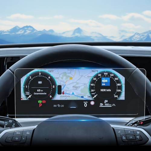 WEIPIN Film protecteur 9H pour VW Ti-guan III 2024-2025 Film protecteur universel pour cockpit numérique 10,25 pouces pour VW Ti-guan MK 3 10,25 pouces avec verre trempé Accessoires anti-rayures