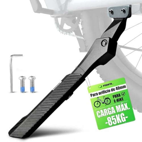 RBRL E-Bike Fahrradständer (Hinterrad) – Mit 2 Löchern 40 mm, Höhenverstellbar 27–33 cm, 85 kg Tragkraft, Extra Stabiler Aluminium Seitenständer für 26–29 Zoll