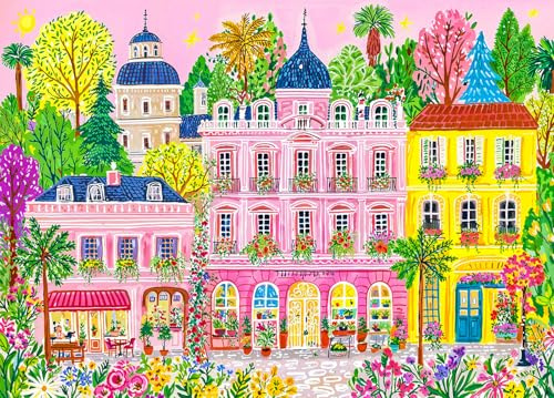 Summer City Jigsaw Puzzles for Adults 1000 Jigsaws | Large Poster Included, Back Letters Hints/A-D Sections, Dust-Free, Finished Size 70×50cm, Family Indoor Activity