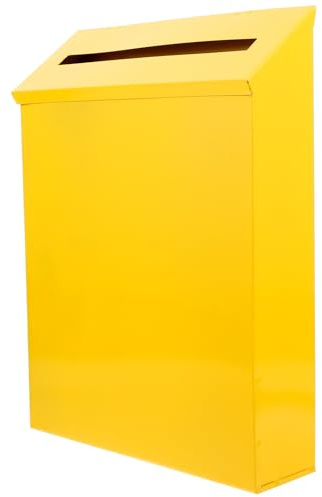MAGICLULU Boîte aux Lettres Murale Vintage en Métal Jaune Style Rétro Design Simple et Compact Boîte à Suggestions Murale pour Courrier Extérieur Pratique et Légère pour Maison Jardin