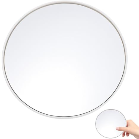 JECOMPRIS Suction Cup Mirror 10X Magnifying Bathroom Mirror Magnifying Cosmetic for Pores Eyebrows and False Eyelashes Wall Mounted Stick on for Travel and Daily Grooming