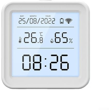 Für Zigbee Thermometer Hygrometer, weiß, 1 Stück, Innenmonitor, Smart-App-Benachrichtigungen, Datenexport, automatische Lüftersteuerung, niedrige Batterie, Heimbüro