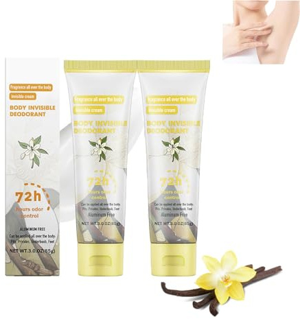 Antitranspirant Gel Starkes Schwitzen, Anti Schweiß Body Deodorant Cream 72 Hours, Schutz gegen starkes Schwitzen & Geruch, Antitranspirant für Gesicht, Hände & Füße (Vanille)