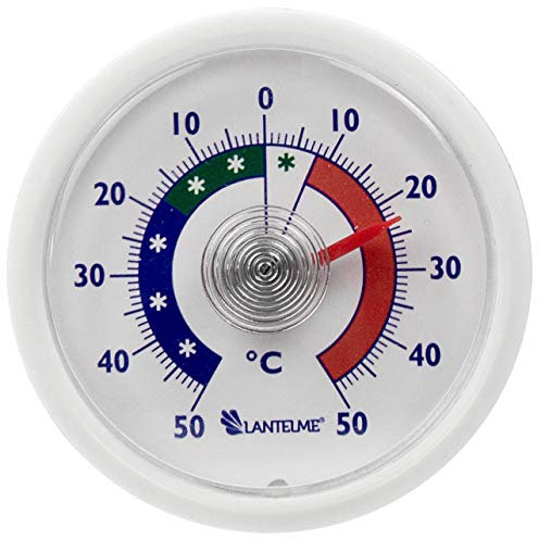 Lantelme Kühlschrankthermometer Selbstklebend Temperaturanzeige + - 50°C | Deutsche Herstellung | Analog Thermometer zur Lebensmittelkontrolle in Kühlschrank Gefrierschrank Kühltheke
