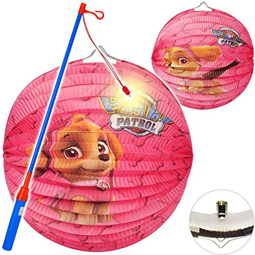 alles-meine.de GmbH Laterne/Lampion - Hunde - Paw Patrool - Skye - aus Papier - RUND - für Kinder Papierlaterne - Lampe - Laternen Lampions - Figuren - für Laternenumzug/Mart..