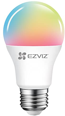 EZVIZ LB1 - Bombilla inteligente Wifi LED E27, 8 W, compatible con Alexa, Google Home, regulable, control remoto por App, control de voz, no requiere hub