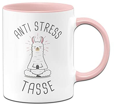 Tassenbrennerei Orignal Lama Tasse mit Spruch Anti Stress Tasse - Kaffeetasse lustig als Geschenk für Kollegen oder Kollegin (Rosa)