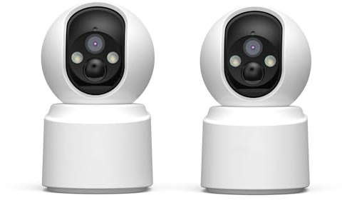 YESKAMOU 4MP Cámara Vigilancia WiFi Interior 2.5K con Batería 6000mAh, Camaras Vigilancia Domicilio WiFi 2.4/5GHz, 360° Cámara de Seguridad para Bebé, Perro, Visión Nocturna Color, Detección AI