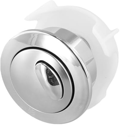 Besttoolifes Bouton de chasse d'eau Siamp pour Optima 50 - Double bouton de rechange pour robinet de chasse à câble - Ressort noir mat - Mise à niveau (argent)