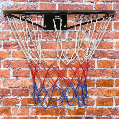 Basketballkorb Outdoor Wandmontage 45 cm – Stabiler Kinder Basketballkorb für Garten & Hof, Karbonstahl Ring mit wetterfestem Nylonnetz, Schwarz