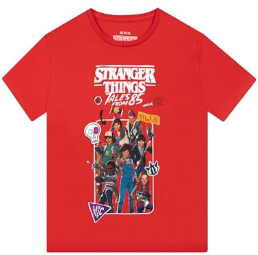 Stranger Things T-Shirt För Pojkar, Kortärmad T-Shirt För Pojkar, Tales From 85 Pojkkläder, Röd 140