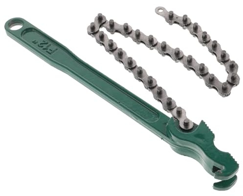 DEARMAMY Llave Cadena Antideslizante para Filtro Aceite y Tuberías Herramienta para Coche y Fontanería con Mango Ergonómico y Resistencia Profesional