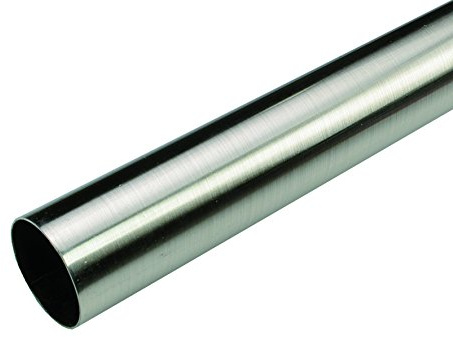 Liedeco Gardinenstange, Stilrohr 28 mm ø | Edelstahl-Optik | 200 cm