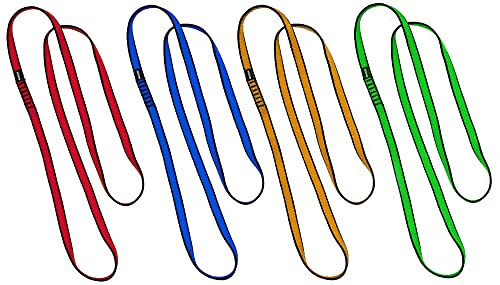 LACD 4 Bandschlingen, Polyamid Rundschlingen im Set 60 + 80 + 100 + 120cm