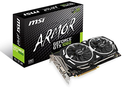 MSI Tarjeta gráfica Interna GeForce GTX 1060, 6 GB, GDDR5, DirectX, preparada para 12 VR, para Videojuegos Black, Silver 6GB