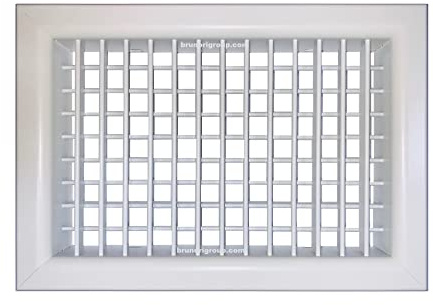 Rejilla de aire de aluminio blanco, doble fila de solapas giratorias, blanco