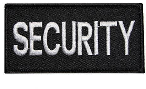 Erich Fritzsch KG Abzeichen Security Securitypatch Brust Gestickt Größe 10 x 5,2 cm Weiße Schrift auf Schwarzem Stoff