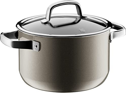 WMF Fusiontec Mineral Cooking Pot Large 20 cm Induction Casserole Pot 3.7 L Glass Lid High-Tech Ceramic Scratch-Resistant Brown