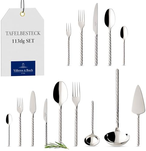 Villeroy und Boch - Montauk Tafelbesteck, 113 tlg., für bis zu 12 Personen, Edelstahl, spülmaschinengeeignet