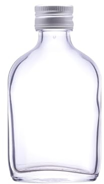Wares of Knutsford 100 X Flacons en Verre Miniature/Miniature (50ml) avec couvercles à vis en Argent