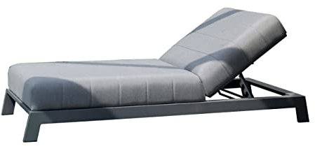 Sonnenpartner Lounge-Liege Divine Aluminium mit Polsterung Flanell Gartenliege Sunbrella Sonnenliege