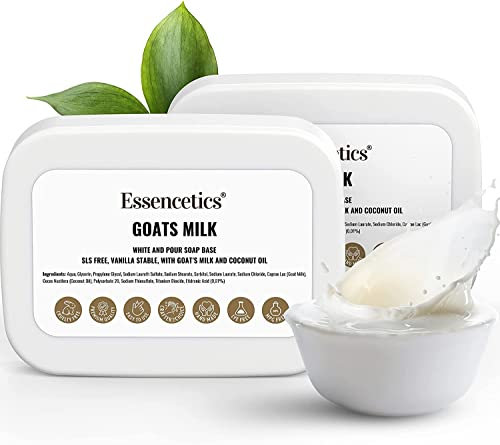 Essencetics Melt and Pour Soap Base de savon au lait de chèvre bio pour la fabrication de savon, sans SLS & SLES - Savon brut à la glycérine pour moulage de savon - Pour faire soi-même du savon avec