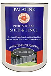 Palatine Professional Shed & Fence Paint 5lt | Oil Based paint for use on Sheds & Fences (Anthracite Grey)