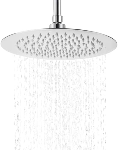 SANIDELL Regendusche 12 Zoll 30 cm – Runder Duschkopf aus Edelstahl, Ultra-Slim & Selbstreinigend – Hochdruck Rainfall Duschbrause, Chrom, großer Regenduschkopf für Wellness-Dusche