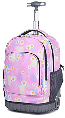CONPHERON Zaino Trolley con Ruote per Studenti, impermeabile, Ragazzi Ragazze Zaino Trolley Rolling Zaino da viaggio, 32x21x46 cm
