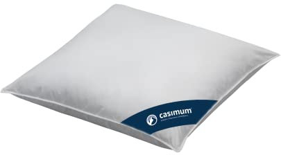 casimum 3-Kammer Daunenkissen, Füllung: 90% Daunen, 10% Federn (Außenkammern), allergikerfreundlich, für Rücken- und Seitenschläfer (80 x 80 cm)