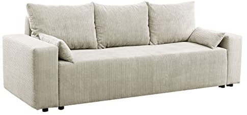 Schlafsofa Lipito mit Bettkasten und Schlaffunktion, Schlafsofa 3 sitzer mit schlaffunktion, Sofa mit Bettfunktion, Schlafcouch Bettsofa, Couch, Couchgarnitur, Farbauswahl (Poso 100)