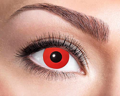Goldschmidt Kontaktlinse rot | Eine Jahreslinse mit Sehstärke | Dioptrien Halloween Qualitätsprodukt (Red Devil, -4,00)