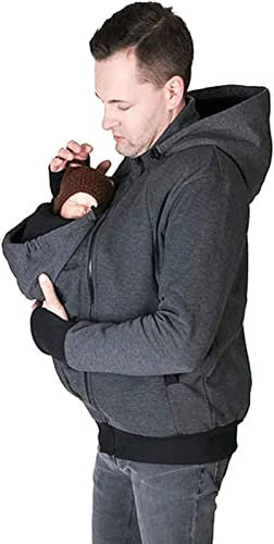 Multifunktion Känguru-Pullover-Jacke 2 In 1 Mann Winter Umstandsmode Umstandsoberbekleidung Känguru-Pullover-Jacke Umstands-Hoodie 1,L