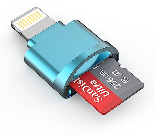 Micro SD Card Reader for iPhone,Lightning to Micro SD/TF Adapter,[Apple MFi Certified] Memory Card Reader for iPhone & iPad,Supports iOS 13 & exFAT/FAT32,Perfect for iPhone 14 13 12 11 8 7 6 Expansion