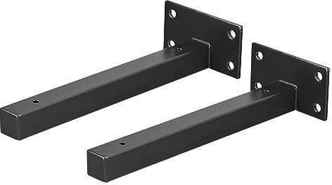 QUARKZMAN 2Stk Schwebende Regalstützen 8(200mm) Industrielle Metallträger für Regale Wandmontierte Regalstützen Schwarz