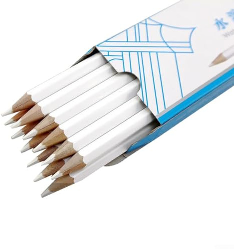 White Marking Pencils For Leather Fabric, Easy Erasable With Water, Pack Of 12 White Sewing Marking Pencil, Sewing DIY Craft Markers For Sewing Projects