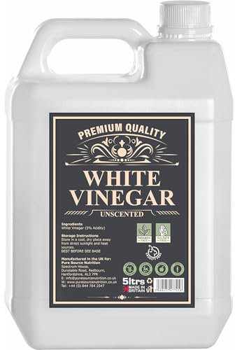 Pure Source Nutrition Eco White Vinegar Cleaning 5 Litres - All Natural Multi-Surface & Multi-Purpose Cleaner, Limescale Remover, Laundry Softener & More - 100% Vegan & Cruelty Free