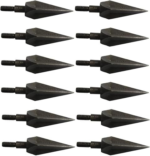 biubiusot 12Pcs Jagdspitzen Pfeilspitzen Klassische Tradition Breitköpfe 100 Kornjagd Pfeilspitzen Compound Bogen