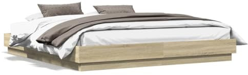 ShGaxin Bettgestell Sonoma-Eiche 180x200 cm Holzwerkstoff, Bett, Bettgestell, Jugendbett, Schlafzimmer Bett, Bed Frame -3209837