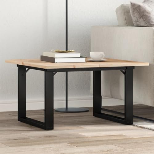 Homgoday Couchtisch O-Gestell Tischbeine Tischgestell Tischfusse Möbelfüße Tischkufen Tischgestell für Moderne Couchtisch, kafftisch, Wohnzimmer 70x70x40cm Massivholz Kiefer und Gusseisen